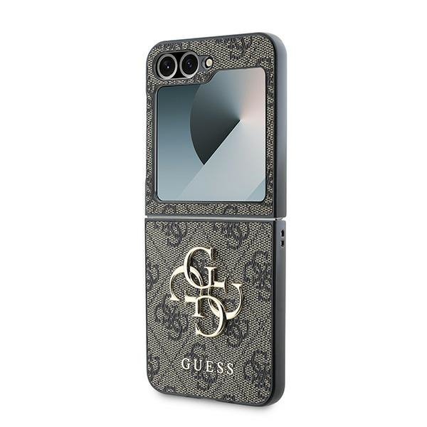 Guess GUHCZF64GMGBR Z Flip6 F741brązowy/brown Leather 4G Metal Logo
