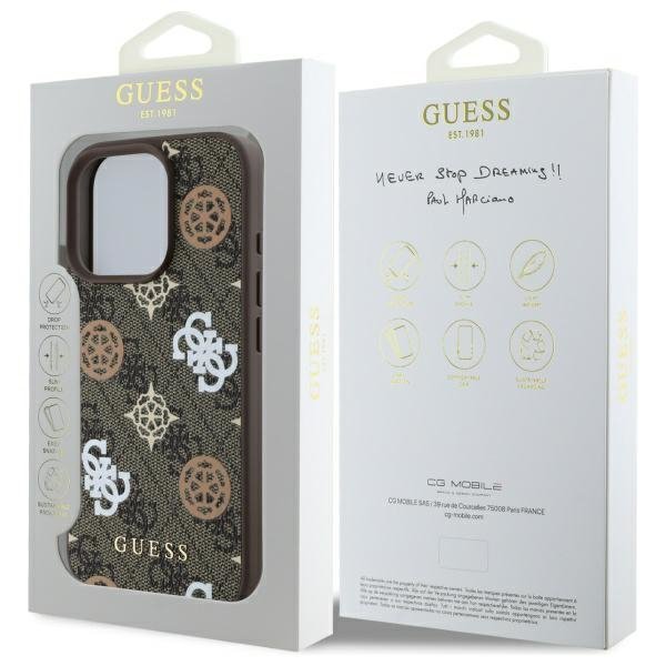Guess GUHMP16XP4PWPW iPhone 16 Pro Max6.9&quot; brązowy/brown hardcase Peony On 4G Background MagSafe