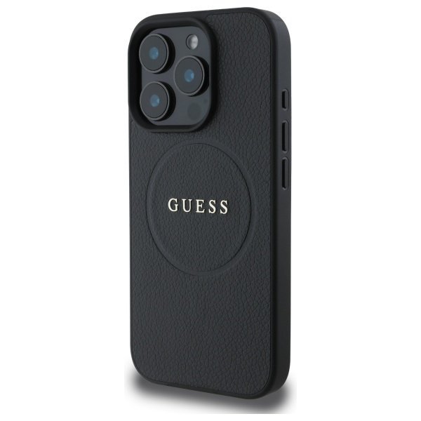 Guess GUHMP16XPGHSMMK iPhone 16 Pro Max 6.9&quot; czarny/black hardcase Grained Ring MagSafe