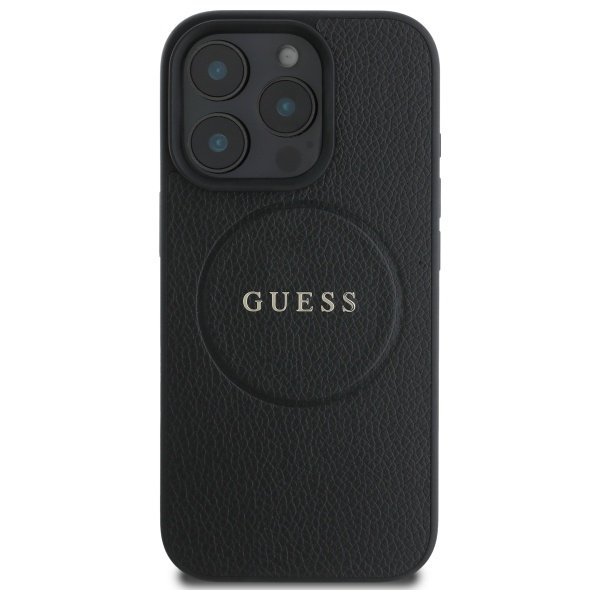 Guess GUHMP16XPGHSMMK iPhone 16 Pro Max 6.9&quot; czarny/black hardcase Grained Ring MagSafe