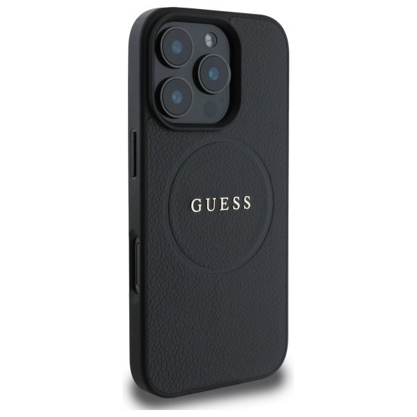 Guess GUHMP16XPGHSMMK iPhone 16 Pro Max 6.9&quot; czarny/black hardcase Grained Ring MagSafe