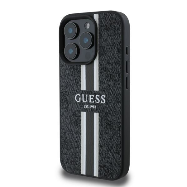 Guess GUHMP16LP4RPSK iPhone 16 Pro 6.3&quot; czarny/black hardcase 4G Printed Stripes MagSafe