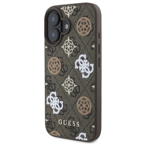 Guess GUHMP16SP4RPSW iPhone 16 6.1&quot; brązowy/brown hardcase 4G Printed Stripes MagSafe