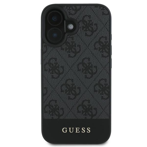 Guess GUHCP16SG4GLGR iPhone 16 6.1&quot;szary/grey hardcase 4G Bottom Stripe