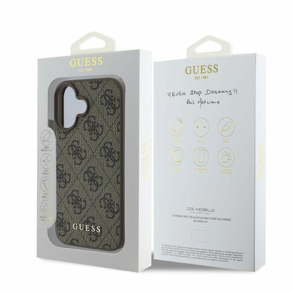 Guess GUHCP16SG4GFBR iPhone 16 6.1&quot; brązowy/brown hardcase 4G Classic
