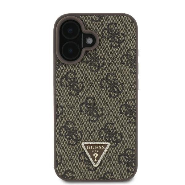 Guess GUHCP16MP4TDPW iPhone 16 Plus6.7&quot; brązowy/brown hardcase Leather 4G Triangle Strass