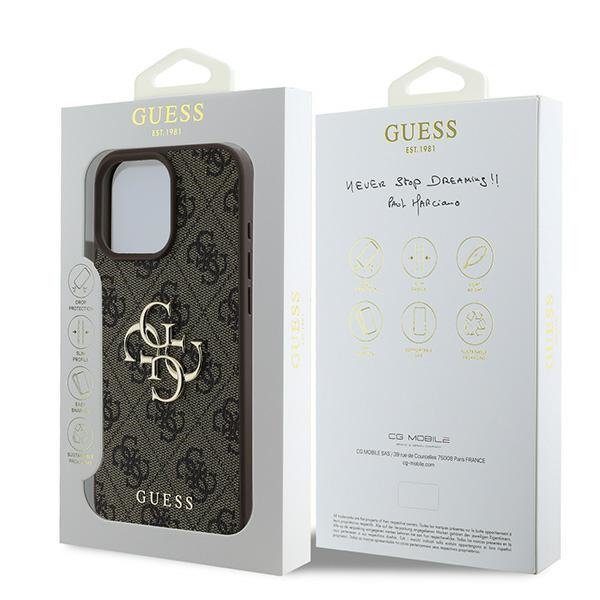 Guess GUHCP16L4GMGBR iPhone 16 Pro 6.3&quot; brązowy/brown hardcase 4G Big Logo
