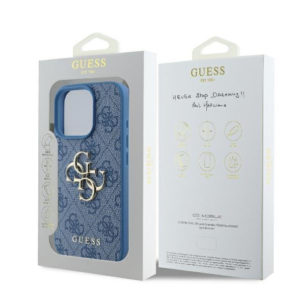 Guess GUHCP16L4GMGBL iPhone 16 Pro6.3&quot; niebieski/blue hardcase 4G Big Logo