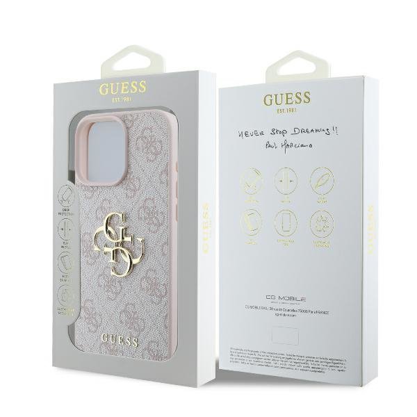Guess GUHCP16L4GMGPI iPhone 16 Pro6.3&quot; różowy/pink hardcase 4G Big Logo