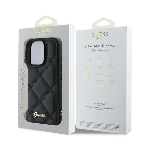 Guess GUHCP16XPSQSQSK iPhone 16 Pro Max6.9&quot; czarny/black hardcase Quilted Metal Logo
