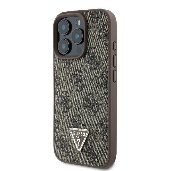 Guess GUHCP16LP4TDSCPW iPhone 16 Pro6.3&quot; brązowy/brown hardcase Leather Metal Logo Strass Crossbody