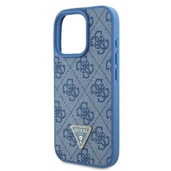 Guess GUHCP16LP4TDSCPB iPhone 16 Pro6.3&quot; niebieski/blue hardcase Leather Metal Logo Strass Crossbody