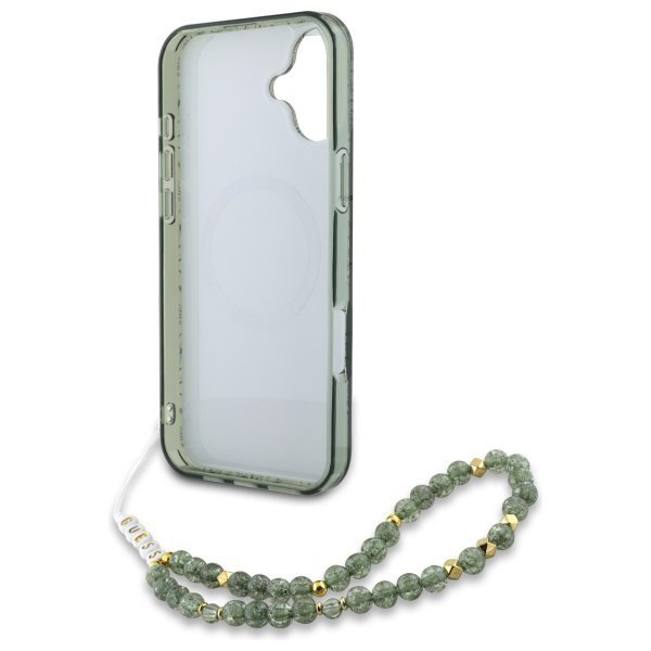 Guess GUHMP16MHCPOFPA iPhone 16 Plus6.7&quot; zielony/green hardcase IML Flowers Allover Electro With Pearl Strap MagSafe