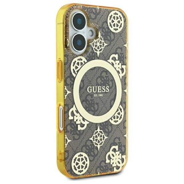 Guess GUHMP16SH4PYEEW iPhone 166.1&quot; brązowy/brown hardcase IML Peony On 4G Background MagSafe