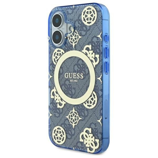 Guess GUHMP16SH4PYEEB iPhone 166.1&quot; niebieski/blue hardcase IML Peony On 4G Background MagSafe