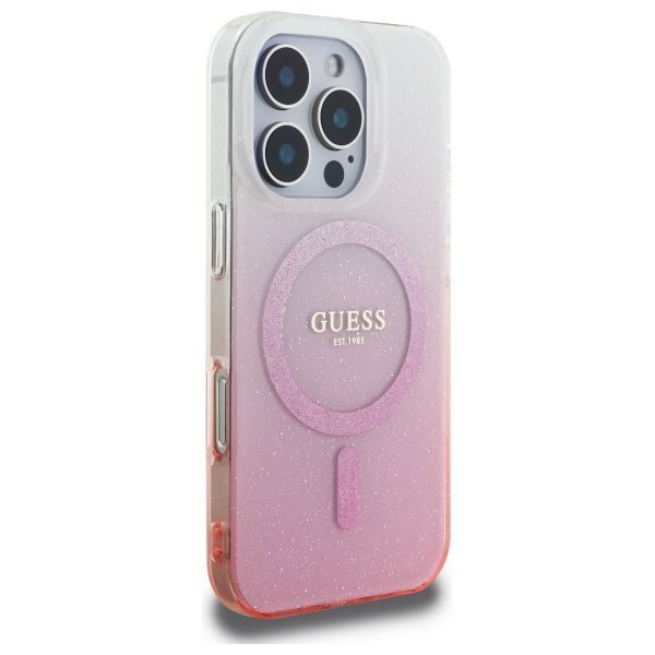 Guess GUHMP16LHGRCELP iPhone 16 Pro6.3&quot; różowy/pink hardcase IML Glitter Gradient MagSafe