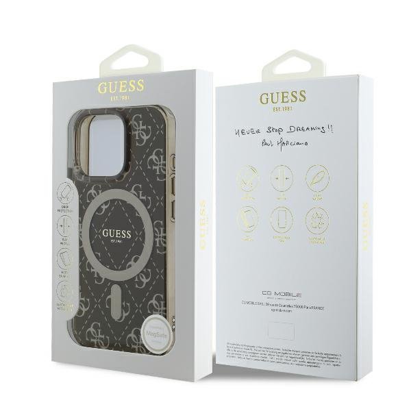 Guess GUHMP16LH4DTEW iPhone 16 Pro 6.3&quot; brązowy/brown hardcase IML 4G Background MagSafe