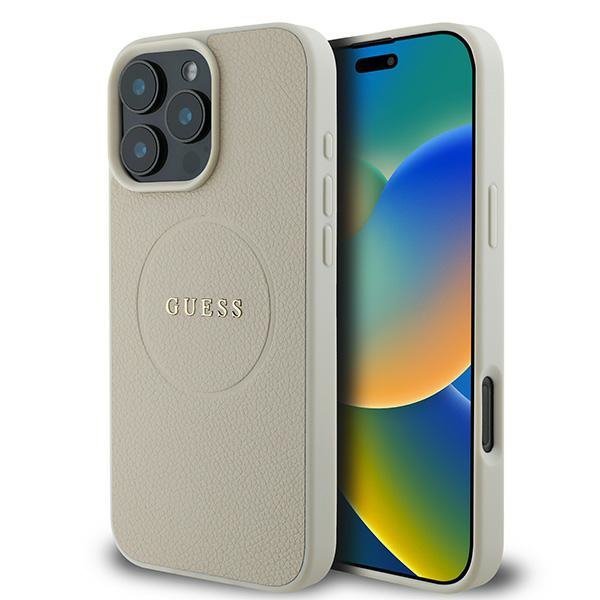 Guess GUHMP16LPGHSMME iPhone 16 Pro6.3&quot; beżowy/beige hardcase Grained Ring MagSafe