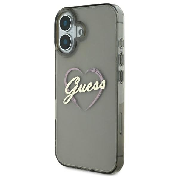 Guess GUHCP16SHCHGSPK iPhone 16 6.1&quot; czarny/black hardcase IML Heart