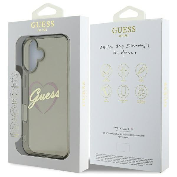 Guess GUHCP16MHCHGSPK iPhone 16 Plus6.7&quot; czarny/black hardcase IML Heart