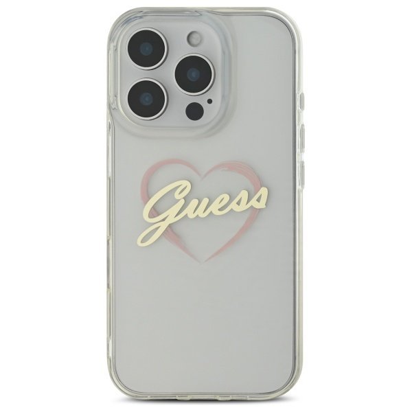 Guess GUHCP16LHCHGSPT iPhone 16 Pro 6.3&quot; przeźroczysty/transparent hardcase IML Heart