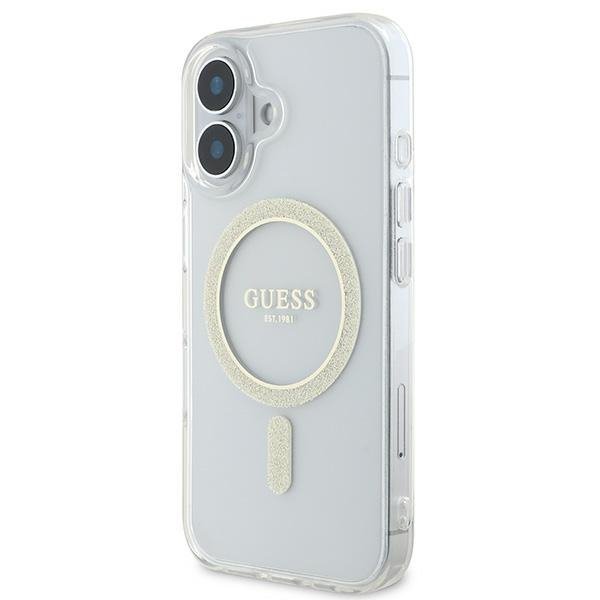 Guess GUHMP16SHFGERET iPhone 166.1&quot; przeźroczysty/transparent hardcase IML Glitter Circle MagSafe
