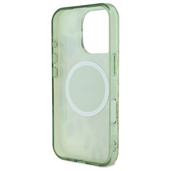 Guess GUHMP16LHFWBDCEN iPhone 16 Pro 6.3&quot; zielony/green hardcase IML Flower & Tonal Circle MagSafe