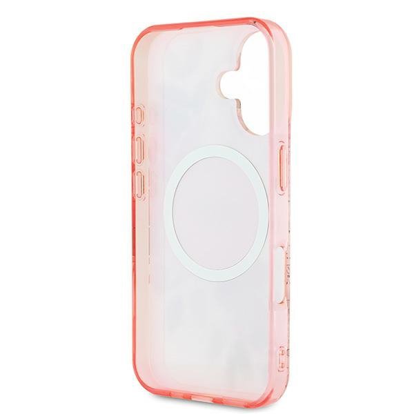 Guess GUHMP16SHFWBDCEP iPhone 16 6.1&quot; różowy/pink hardcase IML Flower & Tonal Circle MagSafe
