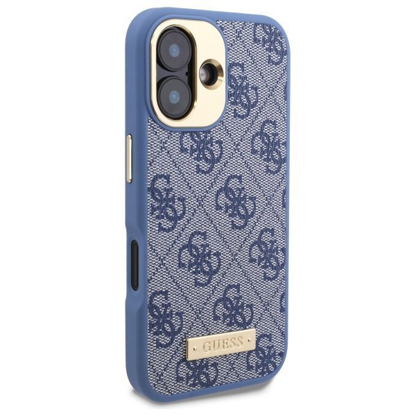 Guess GUHMP16SU4GPRB iPhone 16 6.1&quot; niebieski/blue hardcase 4G Logo Plate MagSafe