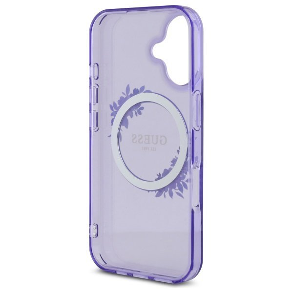 Guess GUHMP16SHFWFCU iPhone 166.1&quot; fioletowy/purple hardcase IML Flowers Wreath MagSafe