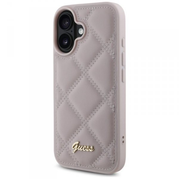 Guess GUHCP16SPSQSQSP iPhone 166.1&quot; różówy/pink hardcase Quiled Metal Logo