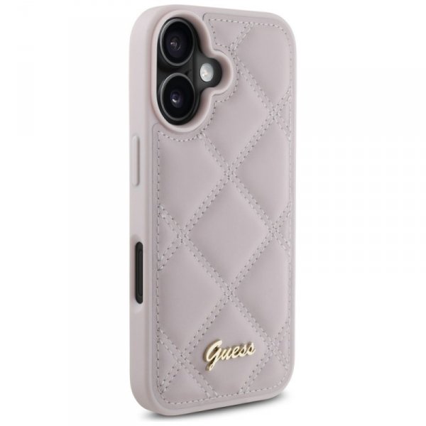 Guess GUHCP16SPSQSQSP iPhone 166.1&quot; różówy/pink hardcase Quiled Metal Logo