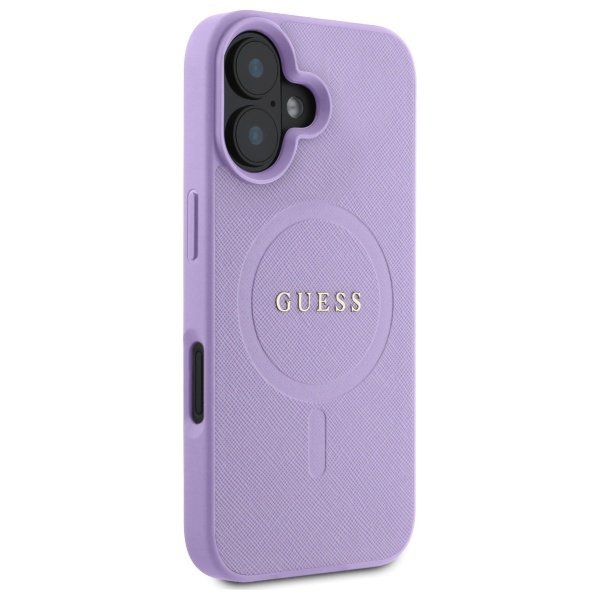 Guess GUHMP16SPSAHMCU iPhone 16 6.1&quot;     fioletowy/purple hardcase Saffiano MagSafe