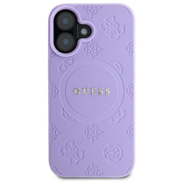 Guess GUHMP16MPSAPSMEU iPhone 16 Plus    6.7&quot; fioletowy/purple hardcase Saffiano Peony Classic Logo MagSafe