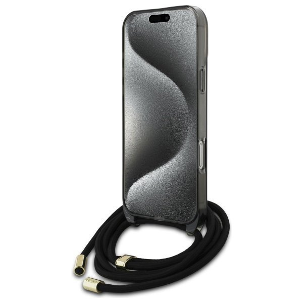 Guess GUHMP16XHCTSGNSK iPhone 16 Pro Max 6.9&quot; czarny/black hardcase Crossbody Cord Script MagSafe
