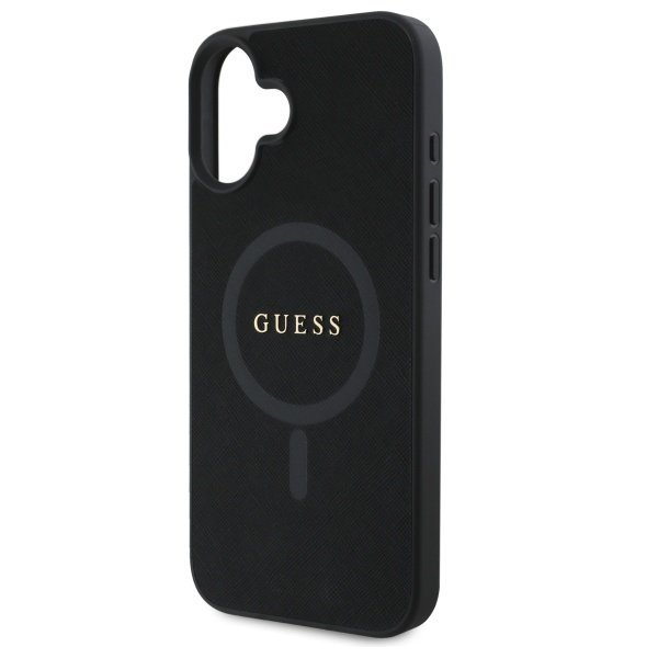 Guess GUHMP16SPSAHMCK iPhone 16 6.1&quot;     czarny/black hardcase Saffiano Classic Logo MagSafe