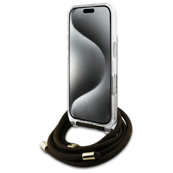 Guess GUHCP16LHC4SEW iPhone 16 Pro 6.3&quot;  brązowy/brown hardcase Crossbody Cord 4G Print