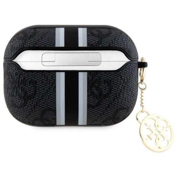 Guess GUAP2P4RPSK AirPods Pro 2          (2022/2023) cover czarny/black 4G Printed Stripes Charm