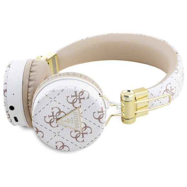 Guess słuchawki nauszne Bluetooth ENC    GUBH70E4PTMH biały/white 4G Triangle Round Shape