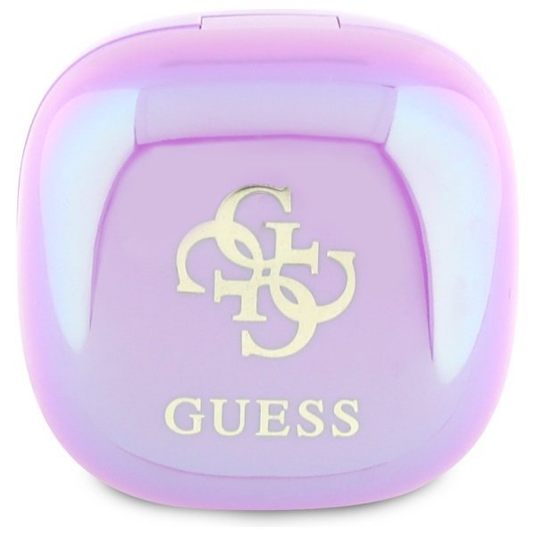 Guess słuchawki Bluetooth GUTWSJ144ESU   TWS + stacja dokująca fioletowy/purple Iridescent 4G Printed Logo
