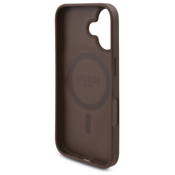 Guess GUHMP16SP4ROPEMCW iPhone 16 6.1&quot;   brązowy/brown hardcase 4G Flowers Print MagSafe