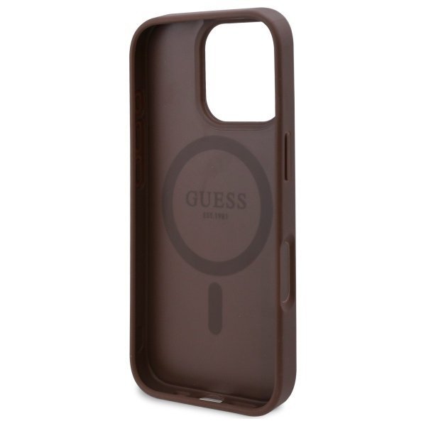 Guess GUHMP16XP4ROPEMCW iPhone 16 Pro    Max 6.9&quot; brązowy/brown hardcase 4G Flowers Print MagSafe