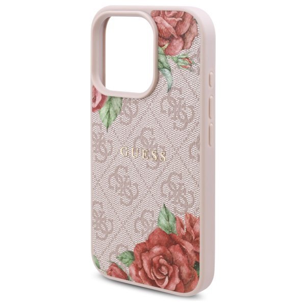 Guess GUHMP16LP4ROPEMCP iPhone 16 Pro    6.3&quot; różowy/pink hardcase 4G Flowers Print MagSafe