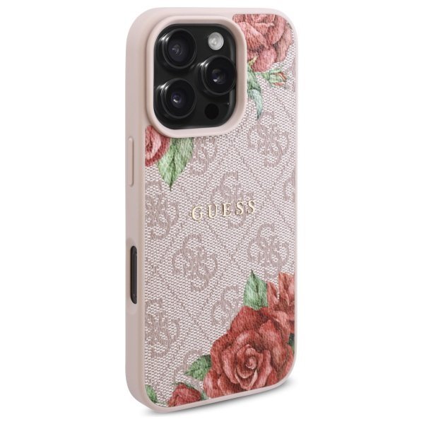 Guess GUHMP16XP4ROPEMCP iPhone 16 Pro    Max 6.9&quot; różowy/pink hardcase 4G Flowers Print MagSafe