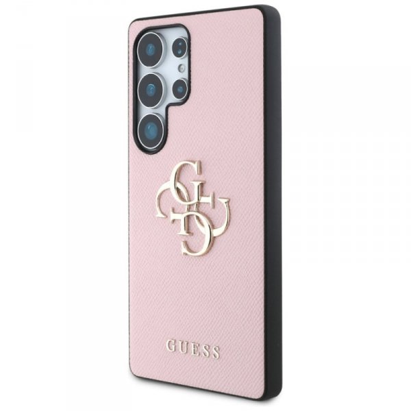 Etui Guess Grained Big 4G Logo Small     Classic Logo do Samsung Galaxy S25 Ultra różowy
