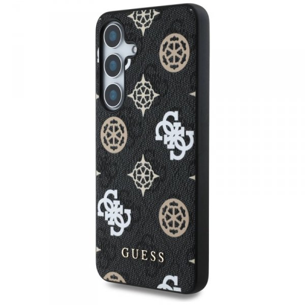 Etui Guess 4G Printed Colored Peony      Pattern MagSafe do Samsung Galaxy S25 czarny