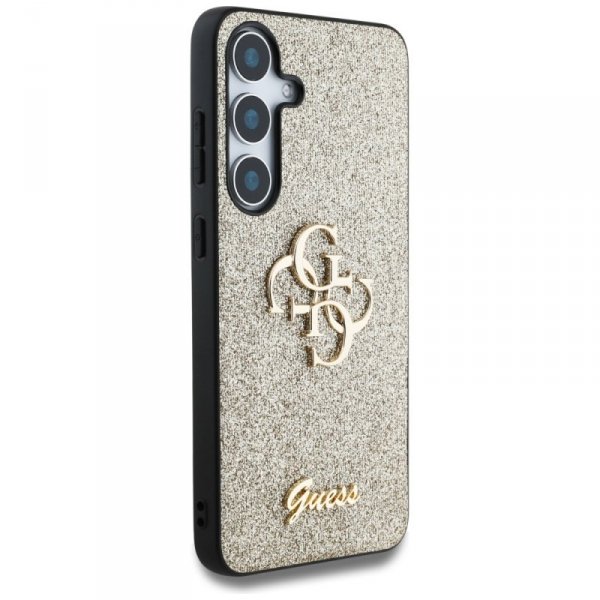 Etui Guess Fixed Glitter Big 4G Metal    Logo do Samsung Galaxy S25 złoty