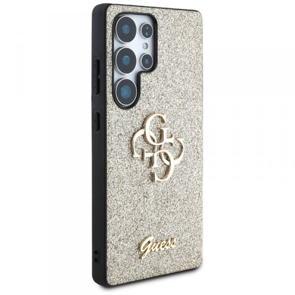 Etui Guess Fixed Glitter Big 4G Metal    Logo do Samsung Galaxy S25 Ultra złoty