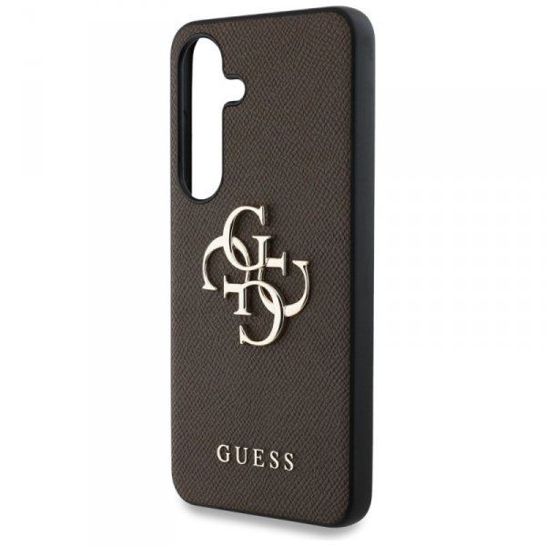 Etui Guess Grained Big 4G Logo Small     Classic Logo do Samsung Galaxy S25+ brązowy