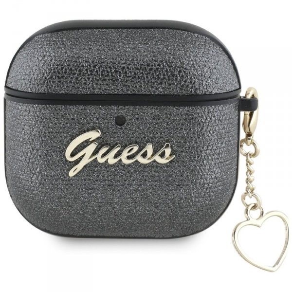 Etui Guess Metallic Script Charm do      AirPods 4 czarny